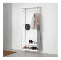 Coat rack with shoe storage unit, white size 78x32x193 cm.