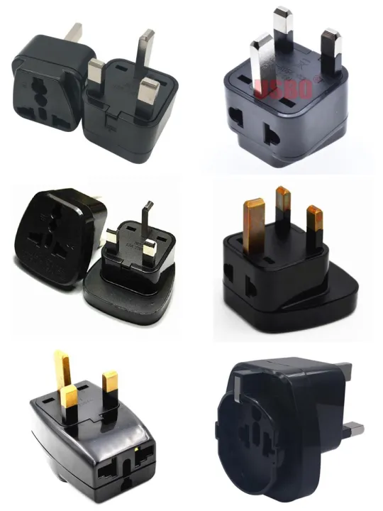 Black White 13A 250V UK HongKong Singapore Malaysia Saudi Arabia electric AC power plug travel