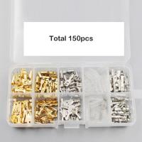 150PCS Gold Brass รถลำโพงขั้วต่อสายไฟชุดขั้วต่อ Crimp หญิง