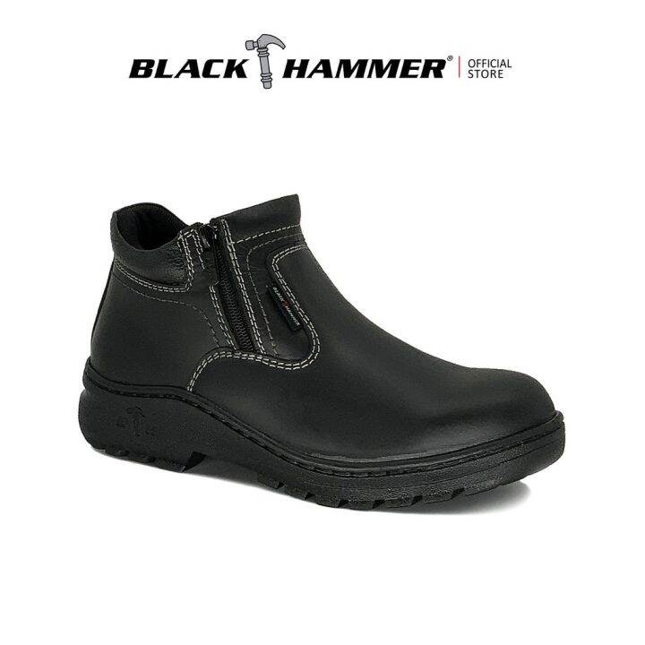 Black Hammer Men 2000 Series Mid Cut with Double Zip Safety Shoes