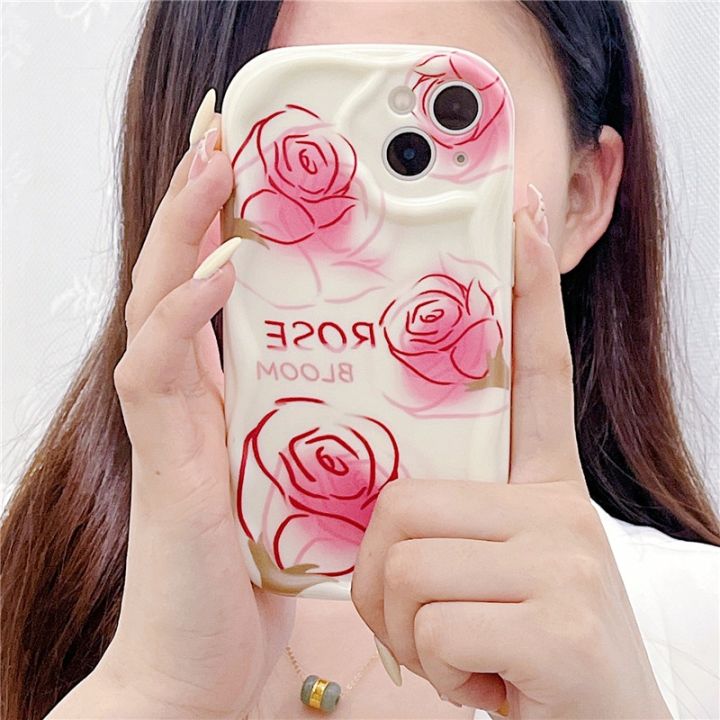 ลดราคาใหม่ยอดนิยมเคส-realme-c53-c51-c55เอ็นเอฟซี10-4กรัม-c31-c33-c35-c30-2023แฟชั่นลายกุหลาบดอกไม้ครีมเคสนิ่มเคส-oppo-realmec53-realmec55ฝาครอบป้องกันเลนส์กล้อง