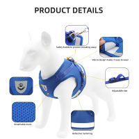 Simple Fashion Pet Dog Harness Safe Breathable Comfortable Dogs Leash Chest Strap Adjustable Reflective Dog Vest Pulling Rope