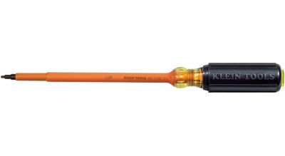 Klein Tools 661-7-INS Insulated Screwdriver, #1 Square Tip with 7-Inch Shank 7-Inch Shank #1 Square Recess Tip