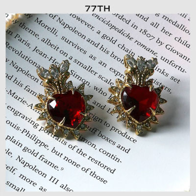 77th- renaissance heart earrings ต่างหูรูปหัวใจสไตล์เรเนซองส์