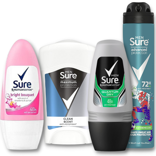 Sure Extreme Dry Antiperspirant Deodorant Spray MotionSense Quantum Roll On Sweat