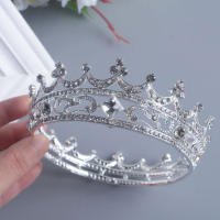 【cw】Vintage Baroque Queen King Bride Tiara Crown For Women Headdress Prom Bridal Wedding Tiaras and Crowns Party Hats