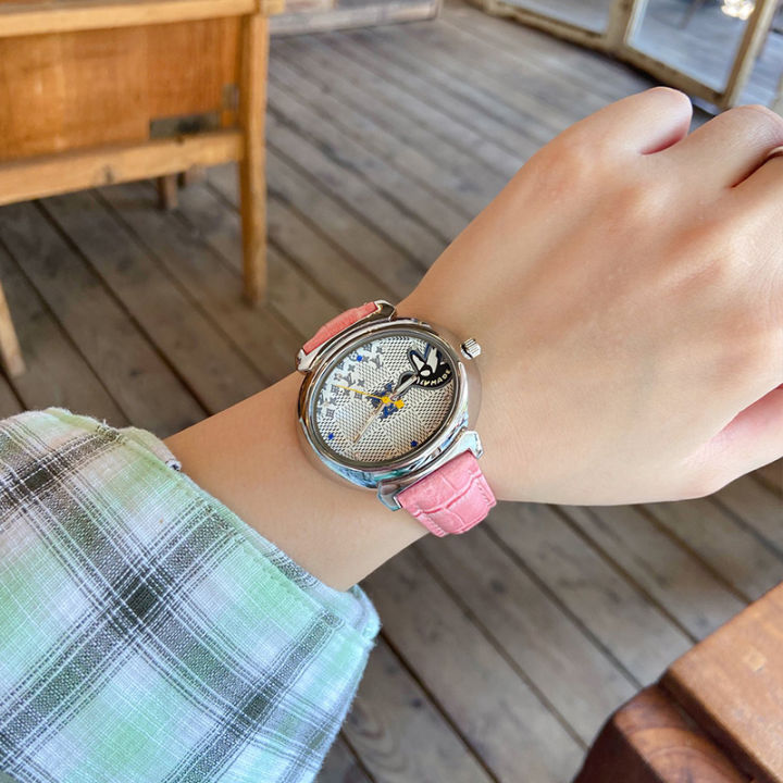นาฬิกาผู้หญิง2022ใหม่นาฬิกานักเรียนสายหนังเงิน-dial-สุภาพสตรีมือถือนาฬิกาสามขา-นาฬิกา5สี
