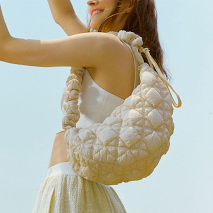 2023ใหม่เกาหลี-carlyn-niche-กระเป๋าลายเมฆผู้หญิงลำลองขนาดใหญ่จีบกระเป๋าทรงเกี๊ยวกระเป๋าหิ้ว