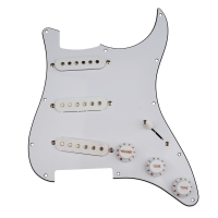 สีขาวอุปกรณ์เสริมกีตาร์ไฟฟ้าแผงวงจร 3 Single Coil Loaded Prewired Pickguard SSS Plain สำหรับ Strat Stratocaster Parts-wangjun1