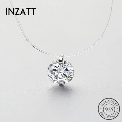 INZATT 925เงินสเตอร์ลิง Zircon จี้มุกคริสตัลโช้คเกอร์สร้อยคอสายตกปลา2020เครื่องประดับที่ดีสำหรับผู้หญิง