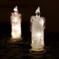 น้ำตาอิเล็กทรอนิกส์แบบอะคริลิคดำเนินเทียน LED ไร้เปลวสินค้าใหม่โคมไฟเทียนไขการตกแต่งบ้านปาร์ตี้งานแต่งงานวันคริสต์มาส