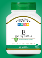 21st Century, E, 450 mg (1,000 IU), 55 Softgels