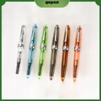 QUYAN อะคริลิค ปากกาหมึกซึม พลาสติกทำจากพลาสติก โปร่งใสโปร่งใส ปากกาหมึกหมึก สีสันสดใส ปลายปากกา0.5มม. ปากกาของขวัญ ออฟฟิศสำหรับทำงาน