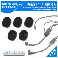 สำหรับ S Hure PGA31 SM35 PGA 31 SM 35 TQG หูฟังไมโครโฟน H Eadwear ไมค์กระจกโฟมป๊อปกรองฟองน้ำชุดหูฟังไมค์ปกโล่