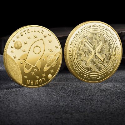 New Gold Cryptocurrency Lumen Stellar Commemorative XRP Crypto Coin Collectible Souvenirs For Home Decor Gift