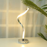 Modern Desktop Bedside Decorative Lamps Spiral LED Table Light Acrylic Metal Bedside Decorative Lighting Lamp