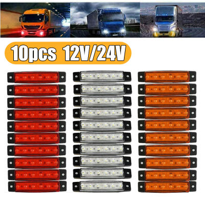 10x 12V24V 6 LED Side Marker Lights Car External Lights Warning Tail Light Signal ke Lamps For Truck Trailer Lorry Bus