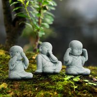 Mini Monk Figurine Buddha Statue Zen Monk Figurine Cute Resin Ornament Decorative Furnishings Chinese For Home Fish Tank Decor