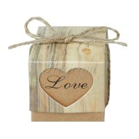 50pcs/lot Romantic Heart Candy Box for Wedding Decoration Vintage Kraft Wedding Favors and Gifts Box with Burlap Twine Chic Pipe Fittings Accessories