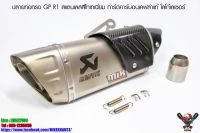 ปลายท่อ Akrapovic ทรงดาบ สแตนเลสสีไทเทเนี่ยม การ์ดคาร์บอนเคฟล่าแท้ โลโก้เลเซอร์ (เกรดเอ)