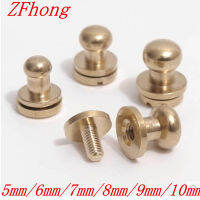 50pcs 5mm6mm7mm8mm9mm10mm round head solid brass leather rivet DIY screws for belt