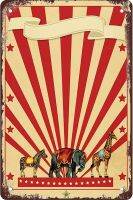 Rosefinch Stone Circus Animals Funny Retro Tin Sign Wall Art Decoration 12x8 inch