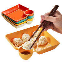 Dumpling Dipping Dish ซูชิจานเสิร์ฟ Dumpling Dish ซอสขนมขบเคี้ยวจานขนมอาหารค่ำผู้ถือญี่ปุ่น Dipping Platter