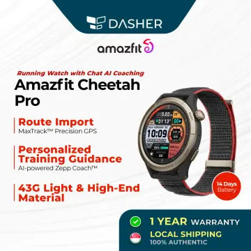 Amazfit Cheetah Pro Smart Watch AI-Powered with GPS, WiFi, Fitness Tracker,  Music, Heart Rate Sleep Monitor, Alexa-Built In, 14 Day+ Battery Life for