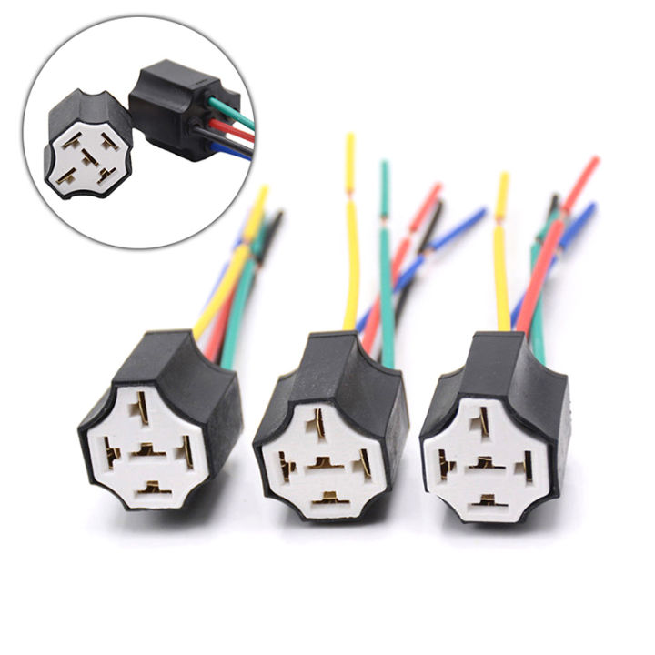 Blowing Ceramic Car relay holder,5 pins Auto relay socket 5 pin relay connector plug Ceramic