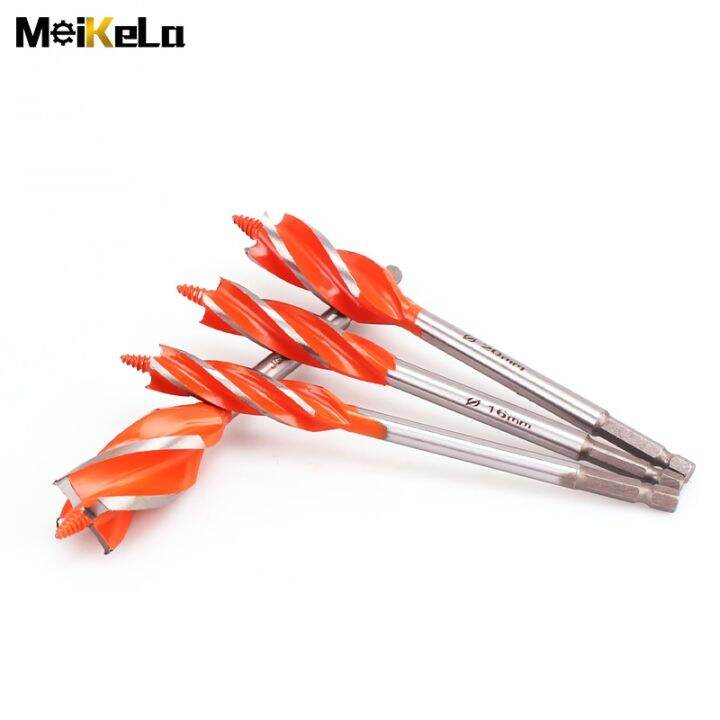 meikela-10-35mm-1-4-hex-shank-high-speed-steel-auger-drill-bits-160mm-four-slot-woodworking-tools-hole-opener-cutter