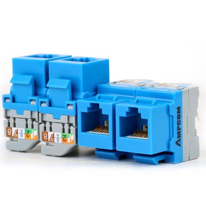 CAT5e/ CAT6 Tool Less Keystone Jack,AMPCOM RJ45 Self-Locking Cat.5e ...