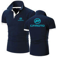 Cfmoto 2022ผู้ชายใหม่ฤดูร้อนร้อนผ้าฝ้ายระบายอากาศได้สะดวกสบายเสื้อโปโลลำลองสีทึบบางพอดีแฟชั่นท็อปส์เสื้อผ้า