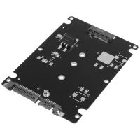 Black B + M key Socket 2 M.2 NGFF (SATA) SSD to 2.5 SATA Adapter Card with Case