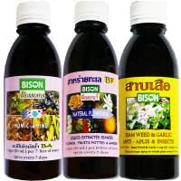 BISONไบซัน ปุ๋ยอาหารพืชชุดฮิวมิค ผักสวนครัว,ไฮโดรโปรนิค,ชุดสาหร่าเพิ่มดอก เพิ่มสี ขยายดอก ขยายผล + สมุนไพรสกัดสาบเสือไล่เพลี้ย,ศัตรูพืช