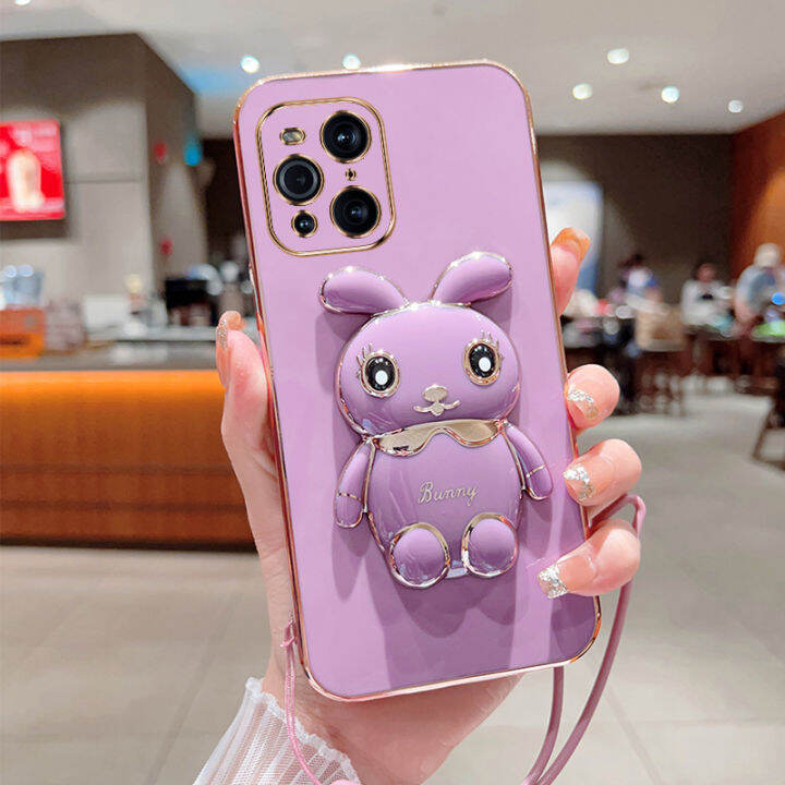 เคสโทรศัพท์นิ่มสำหรับออปโป้ไฟนด์-x3-x3-pro-เคสออปโป้ไฟนด์-x5-x5-pro-ที่ยึดตัวการ์ตูนกระต่ายการ์ตูนเคสโทรศัพท์โทรศัพท์กันกระแทก