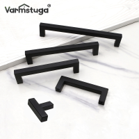 【CW】VARMSTUGA Cabinet Pulls Black Modern Square T Bar Diamter Kitchen Bathroom Cupboard Chest Drawer Handles And Knobs Hardware