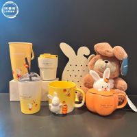 Starbucks 2023 Year of the Rabbit Zodiac Water Cup Persimmon Ruyi Cute Snow Rabbit Stainless Steel Insulation Mug Cup Doll