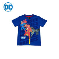 Magic Two Justice League T-Shirt Blue colour เสื้อคอกลมพิมพ์ลายจัสติสลีกสำหรับเด็ก สีน้ำเงิน