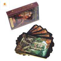 OPHOKJK 47 ชิ้น ความบันเทิง ดูดวง ดาดฟ้า กระดาน เกม Oracle ไพ่ทาโรต์ ชุบทอง Lenormand