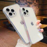 HOCE เคสกรอบป้องกันชั้นกันกระแทกโทรศัพท์แวววาวสำหรับ iPhone 14 13 12 Pro Max เคสด้านหลังแบบใสพร้อมกรอบไล่ระดับสี