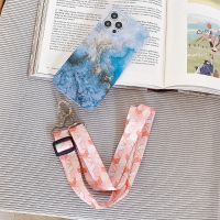 ❦┇♣ Luxury Cute Marble Silicone Strap Phone Case For IPhone 13 12 11 Pro XS Max SE XR X 8 7 Plus Ultra-thin Necklace Rope Soft Cover