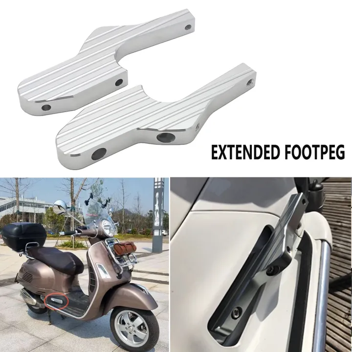 New Passenger Foot Peg Extensions Extended Footpegs For Vespa GT GTS
