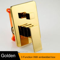 BAKALA Black Golden Brass Shower Faucet Mixing Valve 1-2-3 Ways Concealed Embedded box Brass Concealed Valve Wall Mount