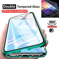 เคสโทรศัพท์โลหะแม่เหล็กสำหรับ Oppo Reno7Z 5G Reno 7 Pro 7Z กระจกสองด้านเคสพลิก360 ° เคสแข็งป้องกัน