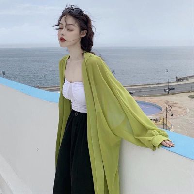 [Free shipping for one piece] Sun Protection shirt Womens goddess Western style shawl slimming temperament mid-length cardigan summer 2023