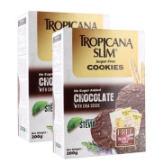Bộ 2 hộp Bánh Quy Ăn Kiêng Không Đường Tropicana Slim Chocolate 200g