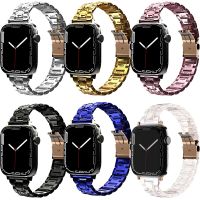 ♣ สายสแตนเลสสำหรับ Apple Watch Band 40mm 44mm 45mm 41mm 38mm 42mm Rhombic สร้อยข้อมือโลหะ iWatch Series 3 4 5 SE 6 7 Band