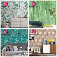 ?ถูกที่สุด?พร้อมส่ง wallpaper 45 ซม. x 10 เมตร วอลเปเปอร์ สติ๊กเกอร์ติดผนัง มีกาวในตัว ติดเองได้ ++