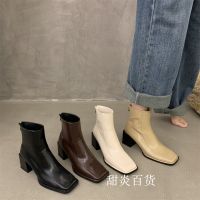 Caohuatang3รองเท้าบูทผู้หญิง,Sepatu BOOT Pendek ฉบับภาษาเกาหลี,รองเท้าผอมและผอม,รองเท้าบูทเปล่าขนาดเล็กแบบฝรั่งเศส,ฤดูใบไม้ร่วง/ฤดูหนาว2023,Bootscaohuatang3รองเท้าส้นสูงสวยงาม