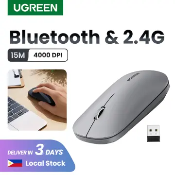 UGREEN 2.4G Bluetooth Mouse Wireless Ergonomic Mouse 4000 DPI Silent 6  Buttons For MacBook Tablet Laptop Mute Mice Quiet Mouse Model: 90395